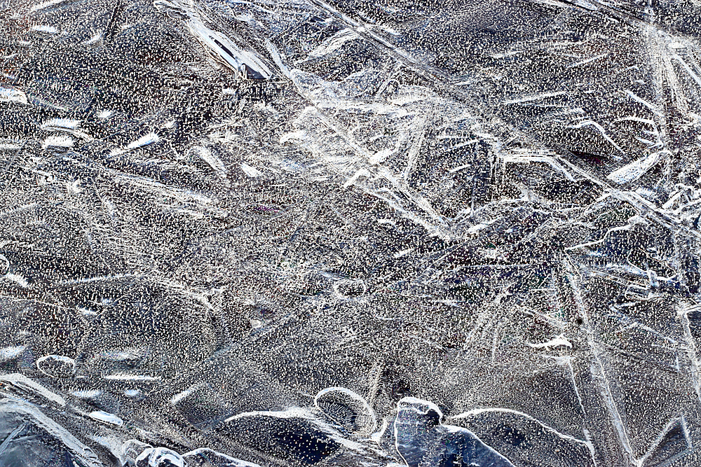 Ice detail, River Etive, Rannoch Moor, Highland, Scotland