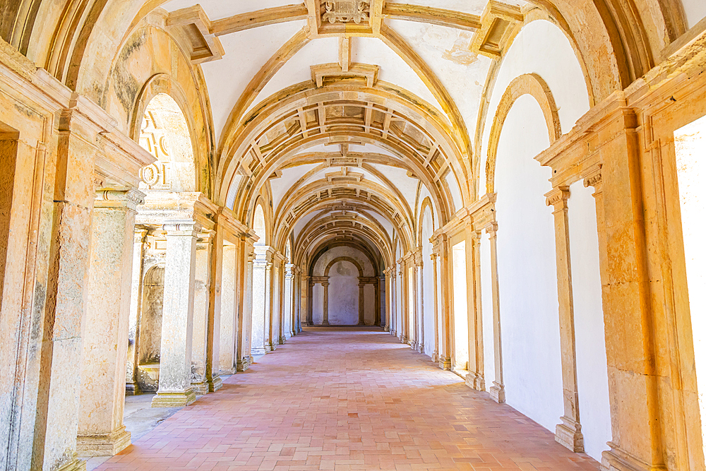 Europe, Portugal, Tomar. April 14, 2022. Interior of the Convent of Christ in the Castle of Tomar. Built by the Knights Templar, a UNESCO World Heritage Site.