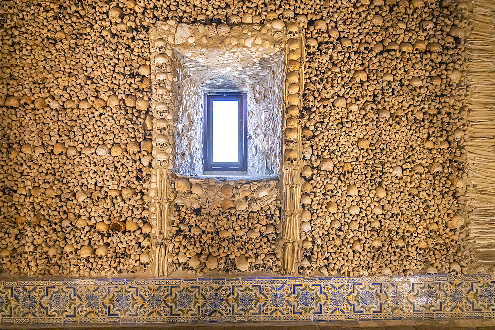 Europe, Portugal, Evora. April 20, 2022. The Chapel of Bones in Evora.