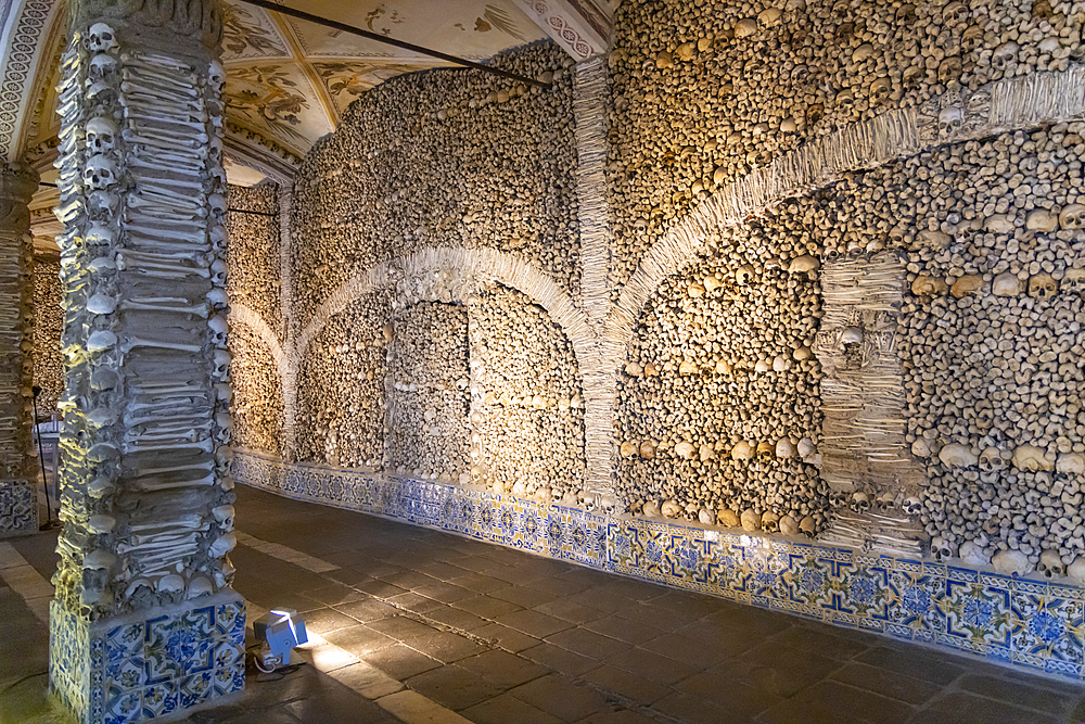 Europe, Portugal, Evora. April 20, 2022. The Chapel of Bones in Evora.