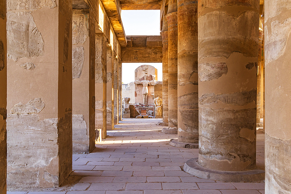 Karnak, Luxor, Egypt. Columned building at the Karnak Temple complex in Luxor.