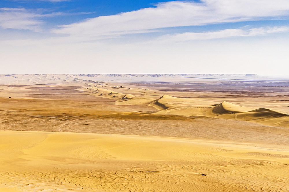 Wadi al Hitan, Faiyum, Egypt. Sand dunes in the desert at Wadi el-Hitan paleontological site.