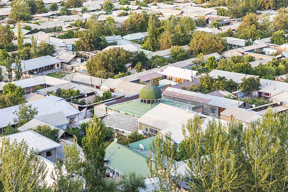 Panjakent, Sughd Province, Tajikistan. Overview of the city of Panjakent.