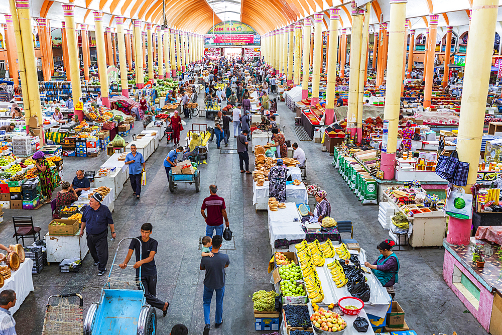 Khujand, Sughd Province, Tajikistan. August 20, 2021. Shoppers in the Panjshanbe Bazaar in Khujand. Editorial Use Only