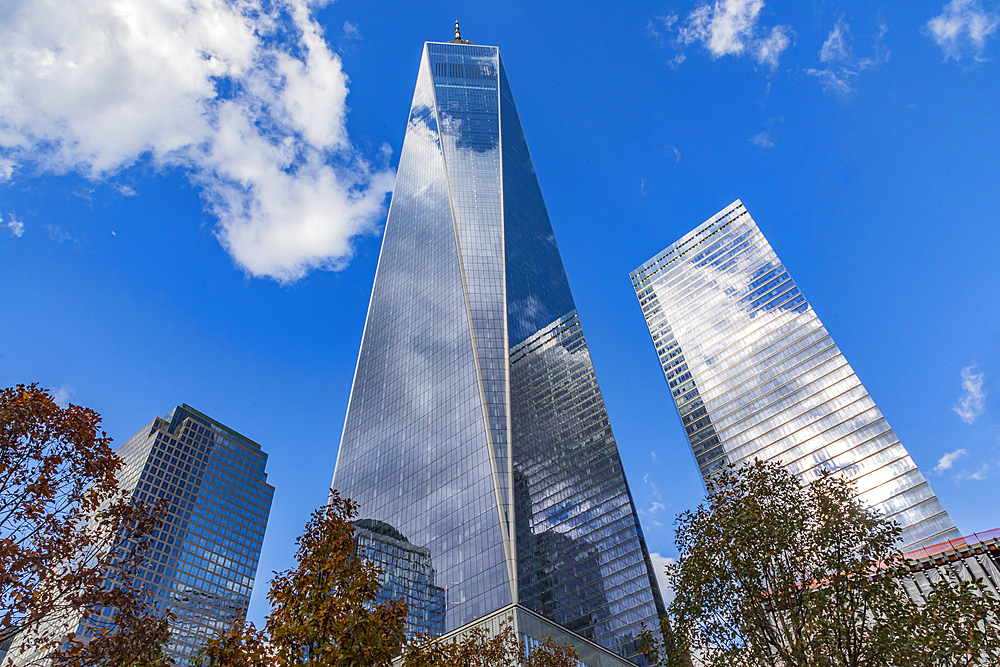 Manhattan, New York City, New York, USA. November 3, 2021. November 3, 2021. The One World Trade Center tower in Lower Manhattan.