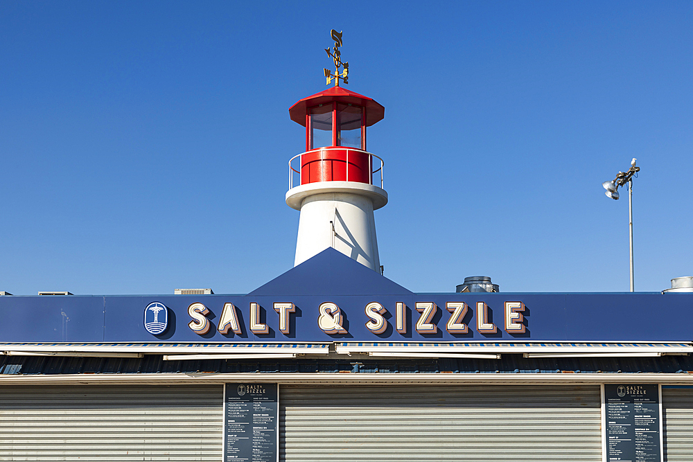 Coney Island, Brooklyn, New York City, New York, USA. November 6, 2021. Salt & Sizzle snack shop at Coney Island.