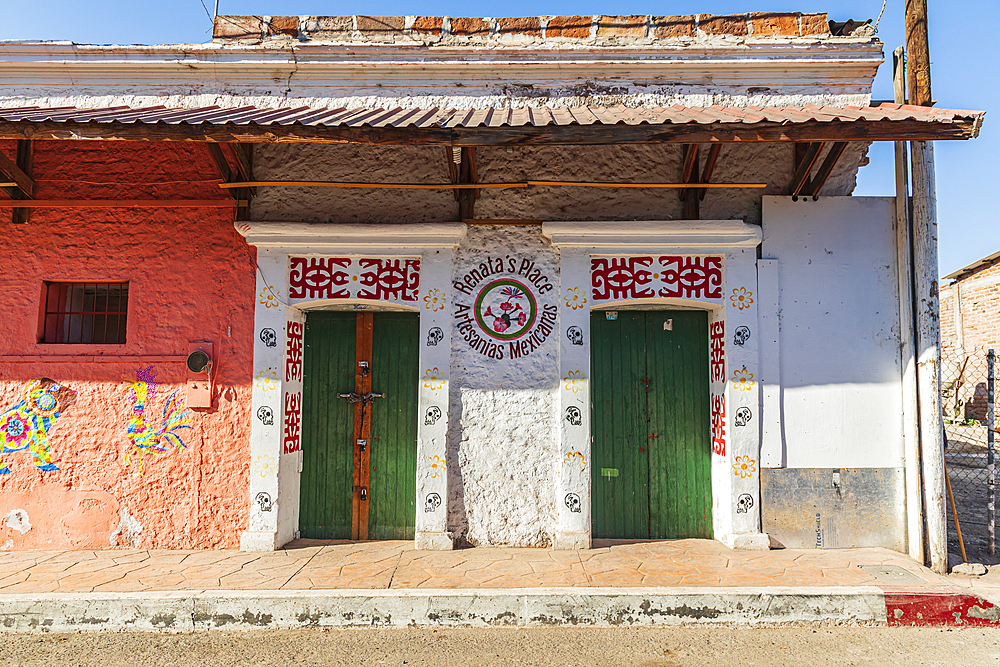 Mulege, Baja California Sur, Mexico. November 14, 2021. A store selling artisan art works in Mulege.