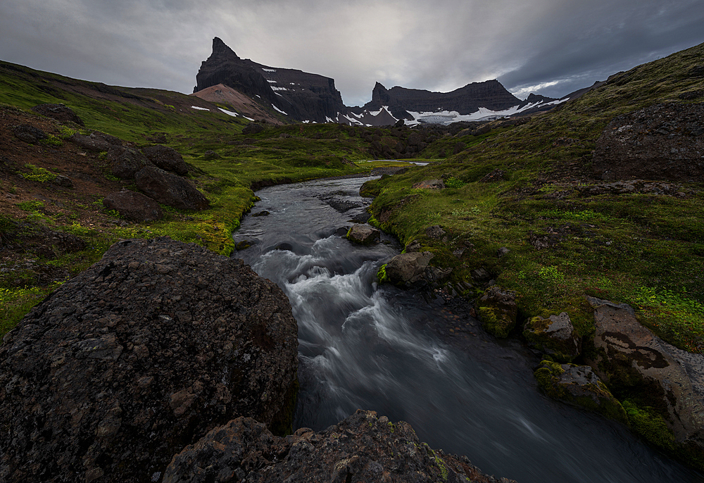 Dyrfjoll mountain range in far east of Iceland, Polar Regions