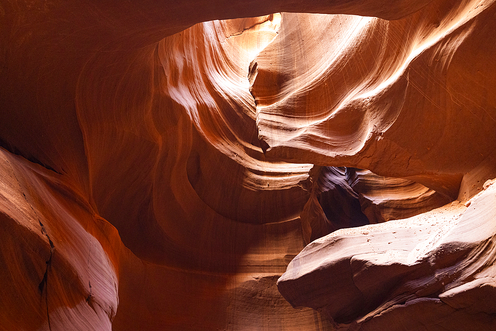 The Upper Antelope Canyon on a sunny summer day, Page, Arizona, United States of America, North America