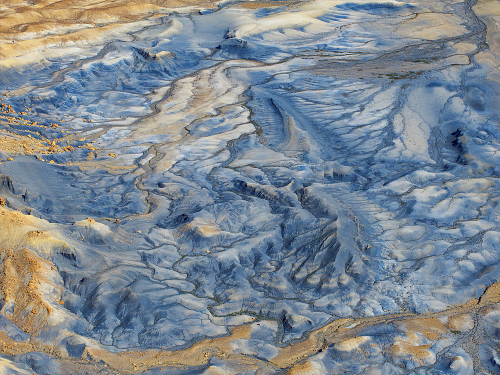 Aerial abstract view taken by drone of desert area near to Big Water during a sunny summer day, Utah, United States of America, North America