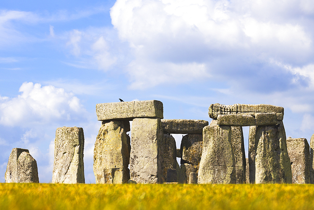 Stonehenge on a beautiful sunny day, UNESCO World Heritage Site, Salisbury Plain, Wiltshire, England, United Kingdom, Europe