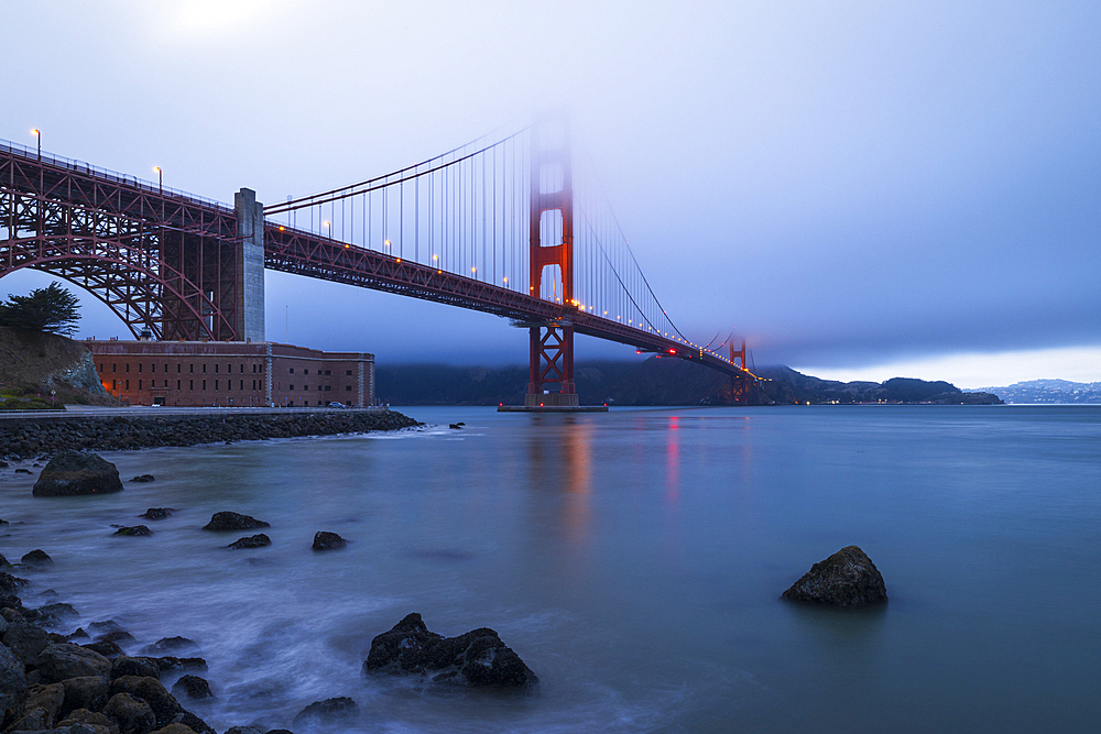 the iconic Golden Gate Bridge, San Francisco, California, United States of America