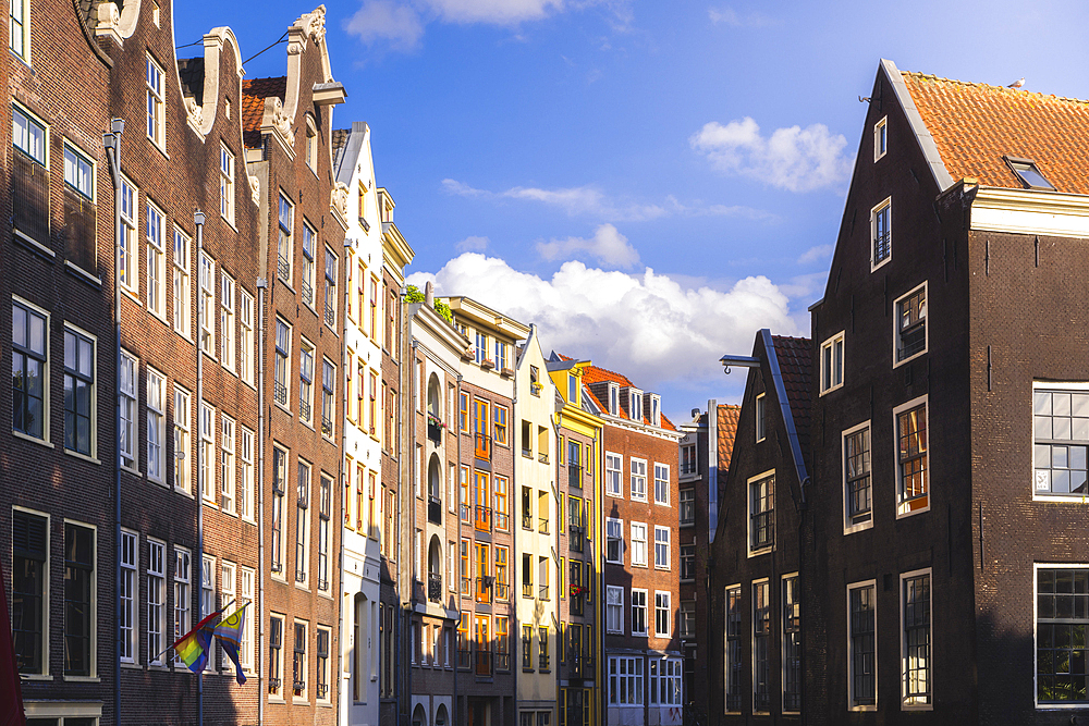 Houses of Amsterdam during sunset, Netherlands, North Holland, Western Europe