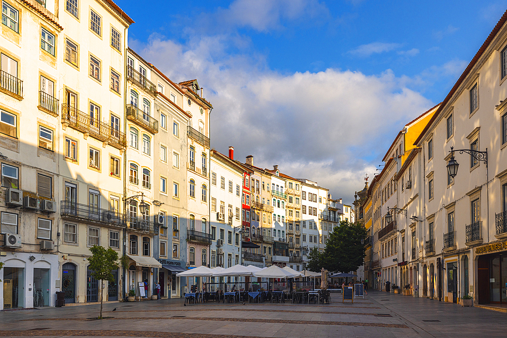 Praca do Comercio in Coimbra during sunset, Lower Mondego, Central Portugal, Iberian Peninsula, Western Europe