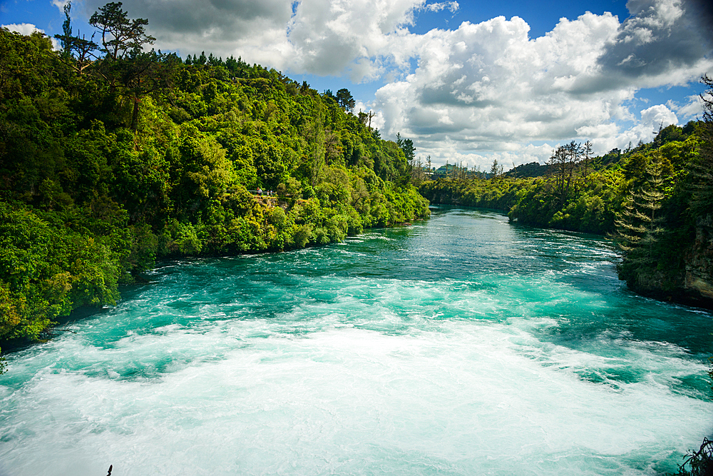 view down the huka falls, Taupo, New Zealand
