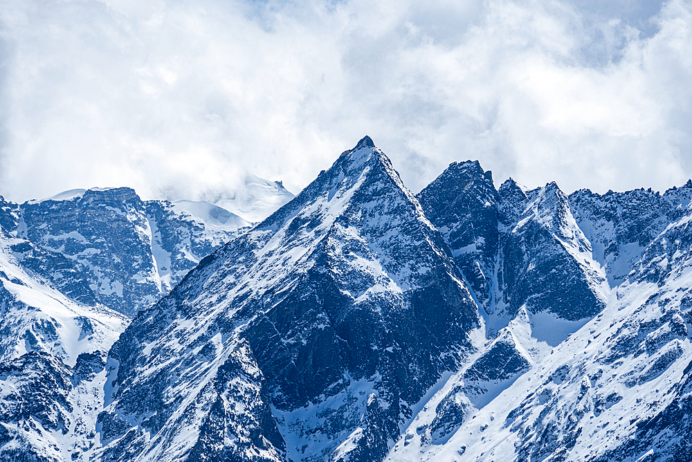 Sharp Profile of Naya Kanga (Ganja La Peak) Surrounded by Rugged Langtang Ridges, Nepal