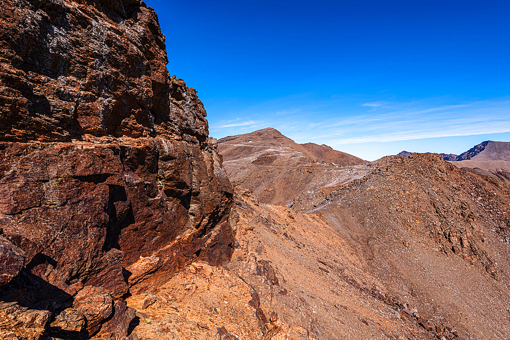 towering cliff walls near , Sierra Nevada National Park, Andalusia, Spain. One of the most remote and wild sectors of the mountain range