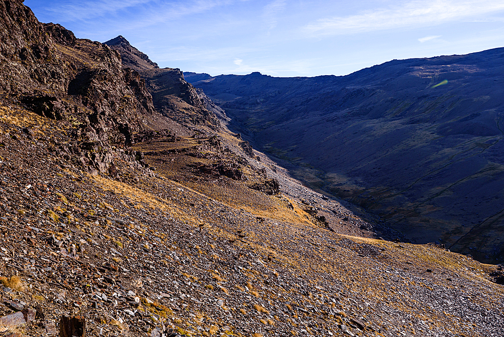 Rocky mountain valley in the Sierra Nevada, Tajos Altos hiking area