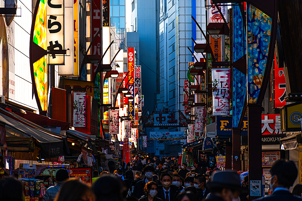 Ameyoko Shopping District, famous Ueno shopping street, Tokyo, Honshu, Japan, Asia in Tokyo Japan