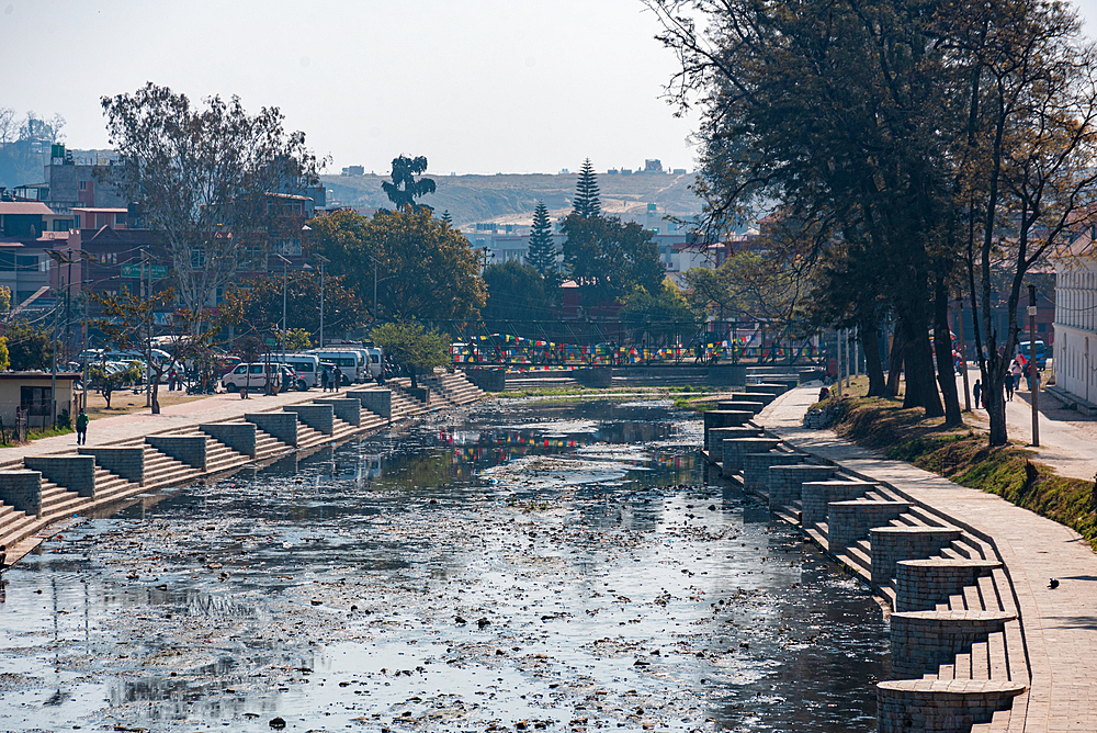 View along the holy Bagmati River, Guhyeshwari Shaktipeeth Temple, Kathmandu, Nepal, Asia