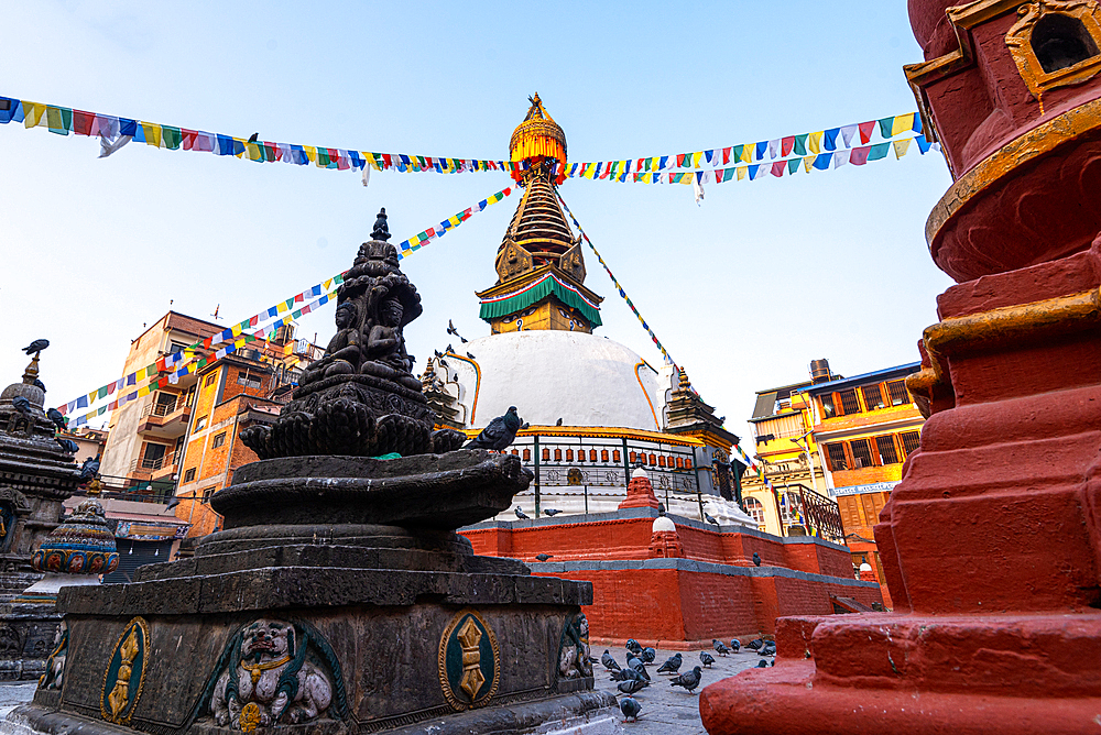 Tranquil Shree Ga Stupa in Thamel, Kathmandu, Nepal, Asia