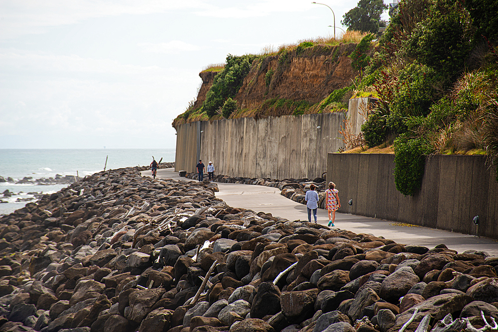 Coastal Walkway Foreshore, Bike and Walking path along the coast line in New Plymouth, North Island, New Zealand, Pacific