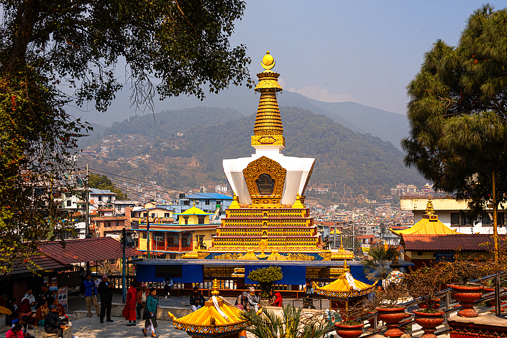 Enlightenment Stupa, Swayambhu Buddha Park, Ring Road, Kathmandu, Nepal, Asia