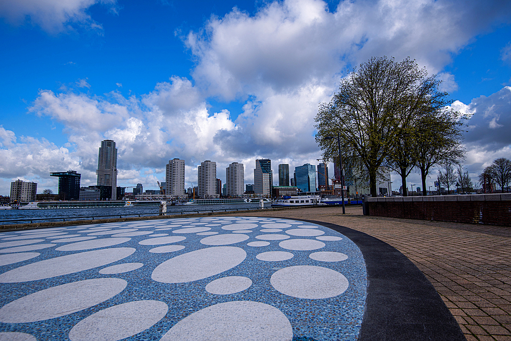 Art in front of the city skyline, Zonder Titel-Hermn Lamers, Rotterdam, The Netherlands, Europe