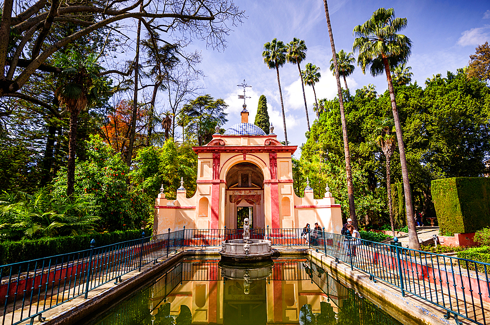 Garden of Alcazar of Sevilla, Spain in Spring