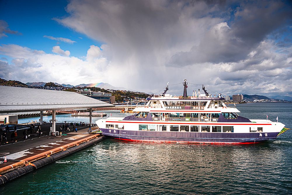 Ferries operating at Miyajima, Hiroshima Prefecture, Honshu, Japan, Asia