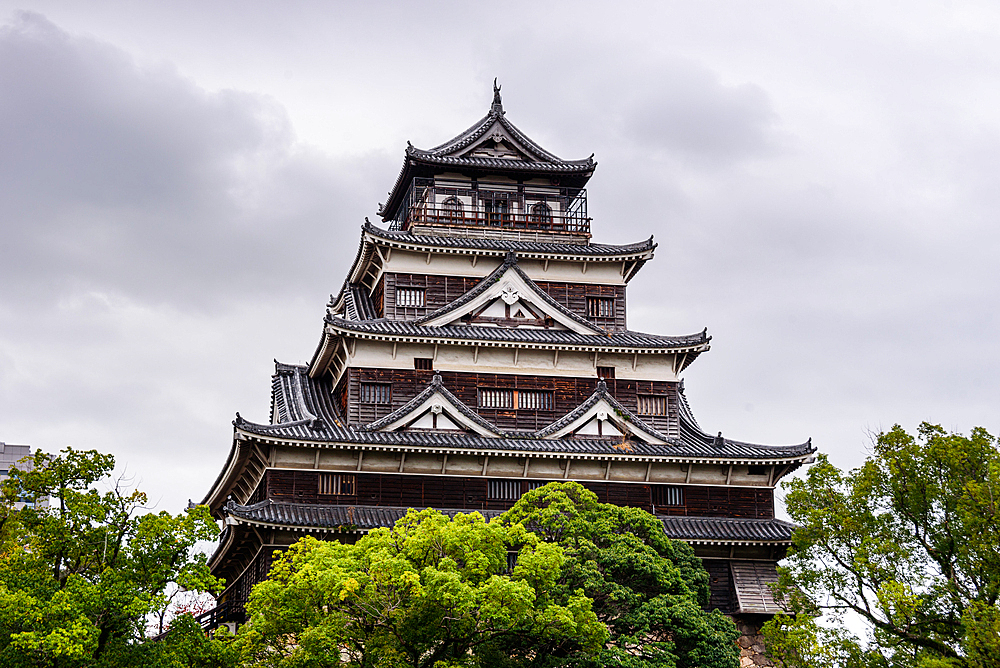 Traditional Japanese Samurai Castle of Hiroshima, Honshu, Japan, Asia