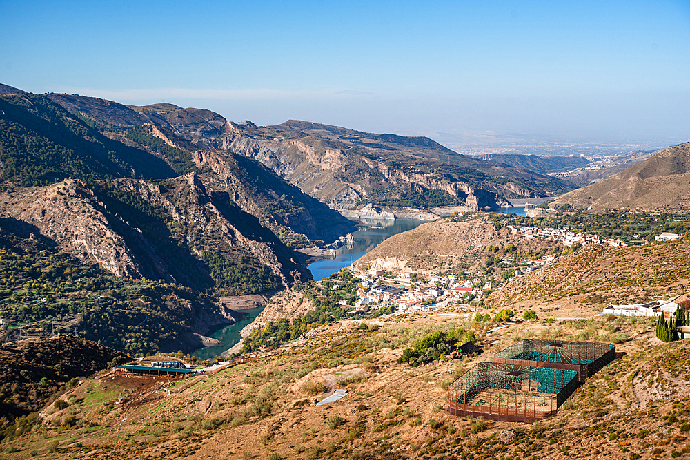 view onto Güejar Sierra, Sierra Nevada, Granada, Spain