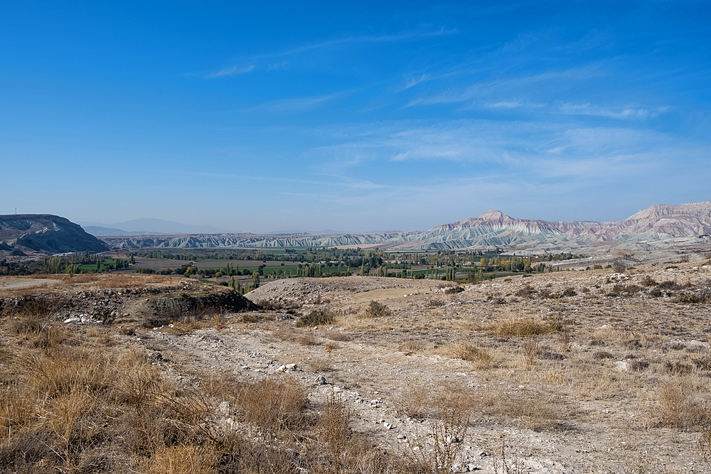 View of Nallıhan's Colorful Mountains from Davutoglan, a neighborhood in the district of Nallıhan, Ankara Province, Anatolia, Turkey, Eurasia