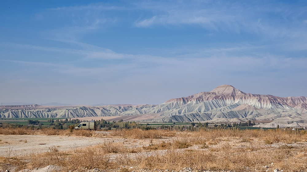 View of Nallıhan's Colorful Mountains from Davutoglan, a neighborhood in the district of Nallıhan, Ankara Province, Anatolia, Turkey, Eurasia