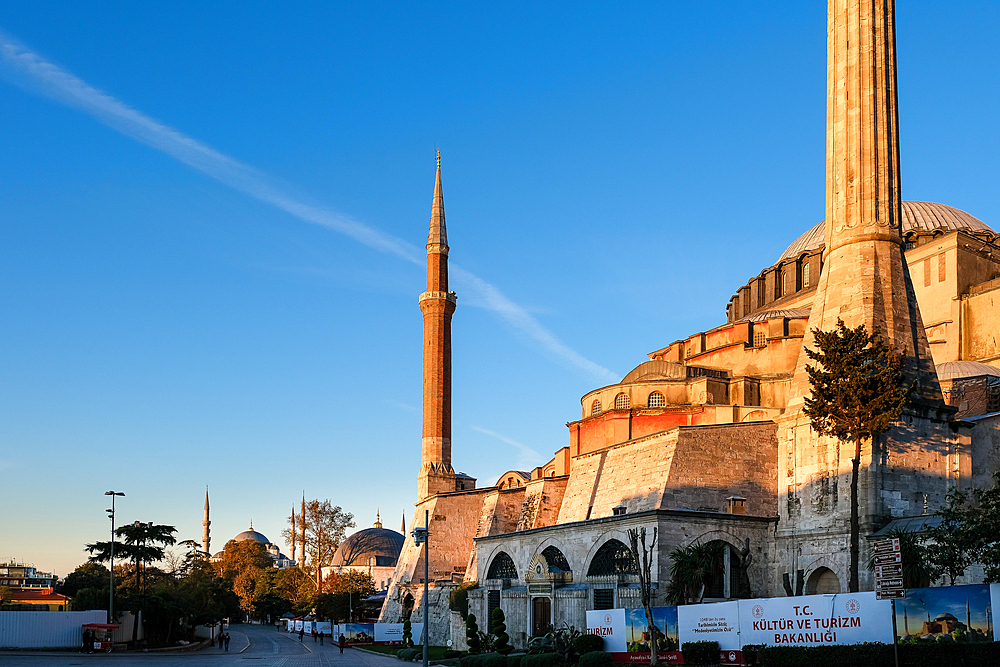 Architectural detail of Hagia Sophia (Hagia Sophia Grand Mosque), originally a 6th-century church, then a mosque and later a museum before being officially reconverted in 2020, UNESCO World Heritage Site, Istanbul, Turkey, Europe