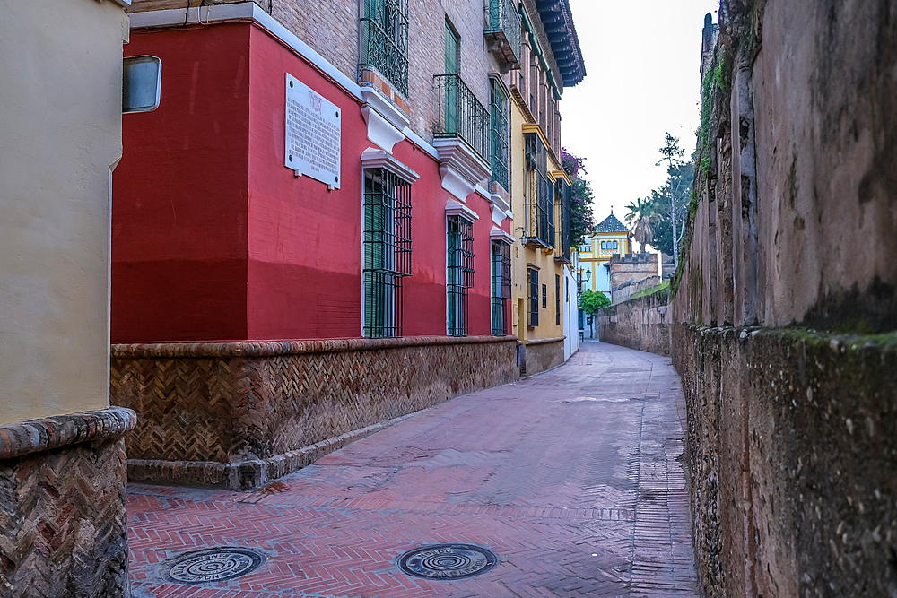 Architectural detail of Santa Cruz, Seville's primary tourist neighborhood and former Jewish quarter in the historic center (Casco Antiguo), Seville, Andalusia, Spain, Europe