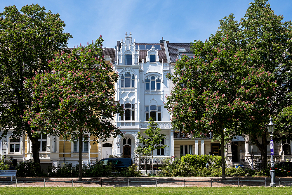 Architectural detail of Poppelsdorfer Allee, an avenue lined with chestnut trees that connects the Kurfürstliches Schloss to the Poppelsdorfer Schloss, whose grounds now house the Botanischer Garten Bonn (Bonn Botanical Garden).