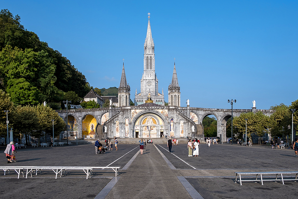 Sanctuary of Our Lady of Lourdes, a Catholic Marian shrine and pilgrimage site, Lourdes, Hautes-Pyrenees, Occitanie, France