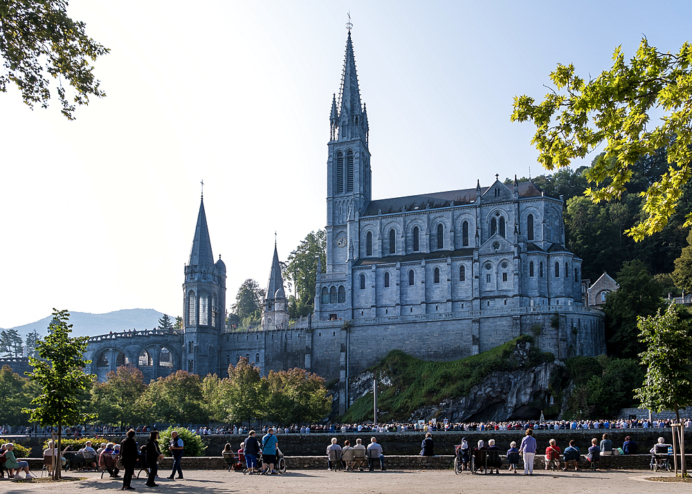 Sanctuary of Our Lady of Lourdes, a Catholic Marian shrine and pilgrimage site, Lourdes, Hautes-Pyrenees, Occitanie, France