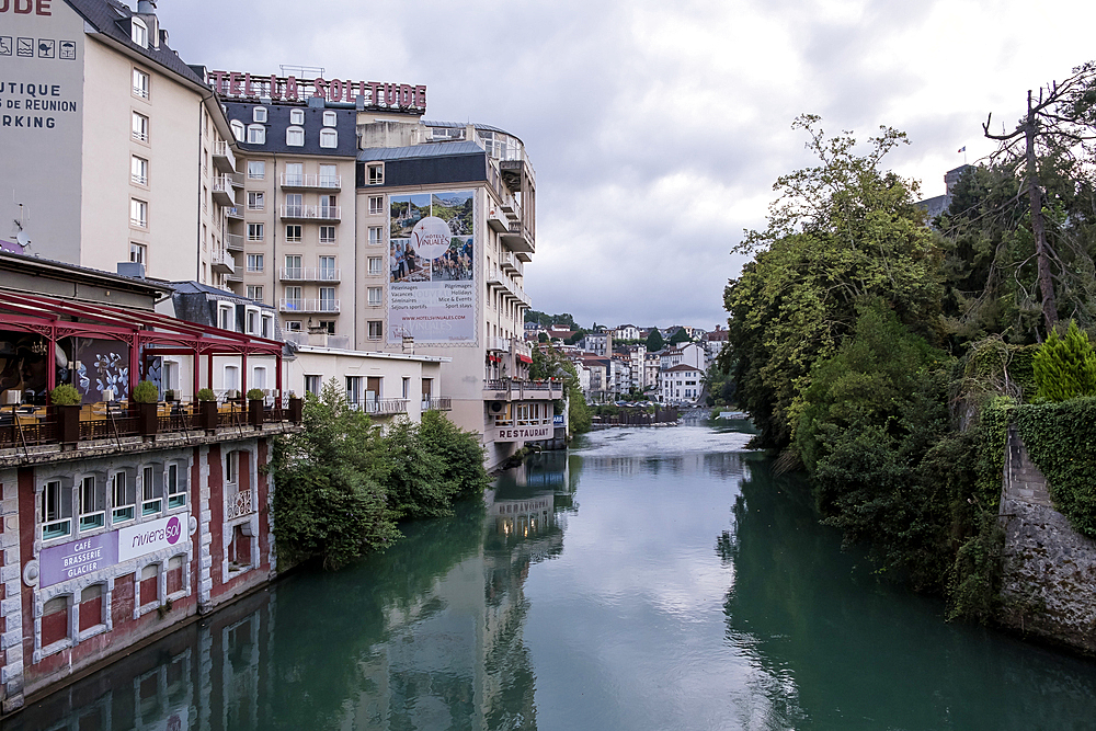 Urban landscape of Lourdes, a market town in the Pyrenees, Lourdes, Hautes-Pyrenees, Occitanie, France