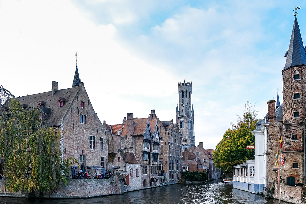 Bruges, Belgium – View from the Rozenhoedkaai, one of the city's most picturesque spots. Overlooking historic canals and medieval architecture, it offers a quintessential scene of Bruges' charm.