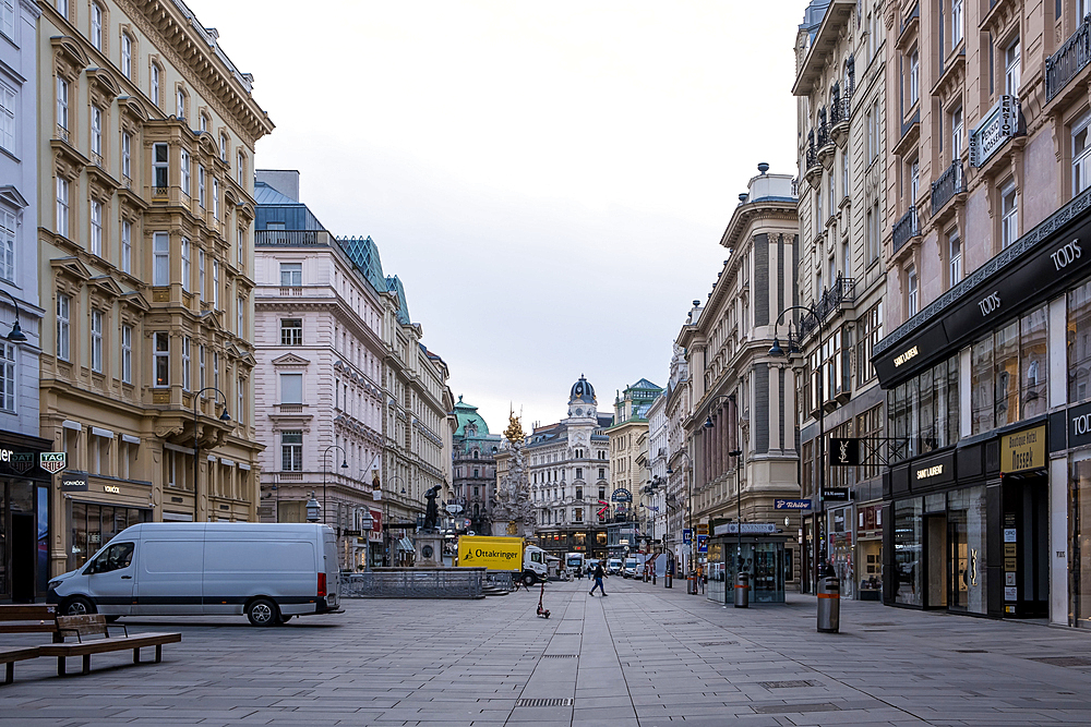 Vienna, Austria – Architectural detail of the Graben, one of the most famous squares in Vienna's first district, the city center.