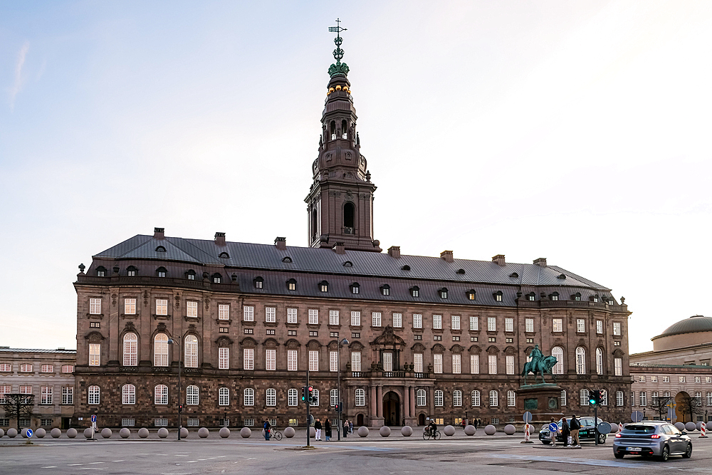 Copenhagen, Denmark – View of Christiansborg Palace, home to Denmark’s Parliament, Supreme Court, and Royal Reception Rooms, symbolizing centuries of political and royal power.