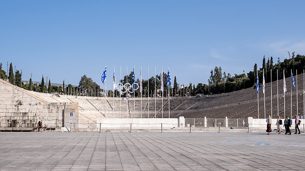 View of the Panathenaic Stadium (Kallimarmaro), Athens, Greece