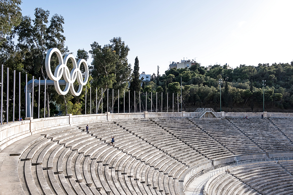View of the Panathenaic Stadium (Kallimarmaro), Athens, Greece