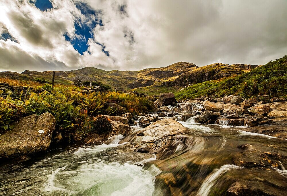 View towards Church Beck which runs down the Coppermines Valley into Coniston Water, Lake District National Park, UNESCO World Heritage Site, Cumbria, England, United Kingdom, Europe