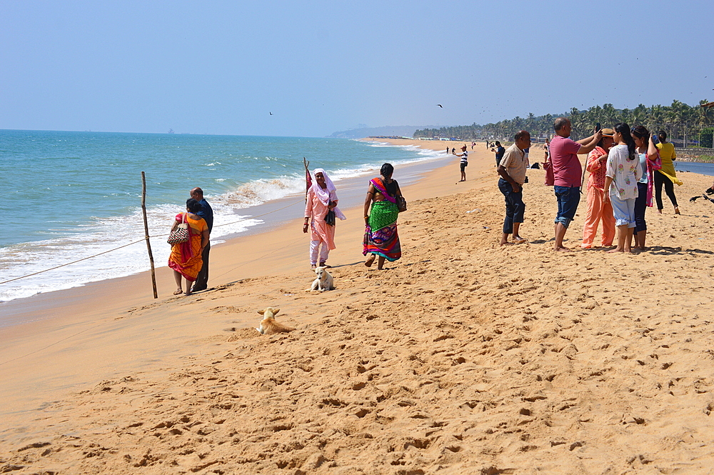 Poovar island beach with golden sand, Poovar, Thiruvanthapurm, Kerala, India, Asia