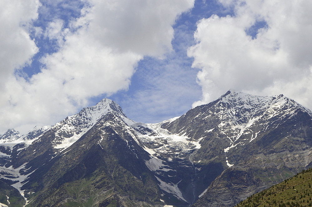 Pir Panjal range of mountain as seen in Pattan valley of Lauhal and Spiti in Himachal Pradesh, India, Asia