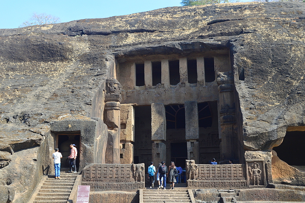 Kanheri caves - Excellent rock-cut Buddhist architecture,2000 year old caves nestled in Western Ghat in Sanjay Ghandi national park Borivali Mumbai India.