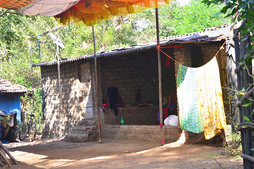 Houses of Tribals in thick forest of Sanjay Gandhi National Park near Mumbai India